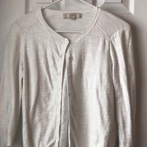 White 3/4 sleeve cardigan